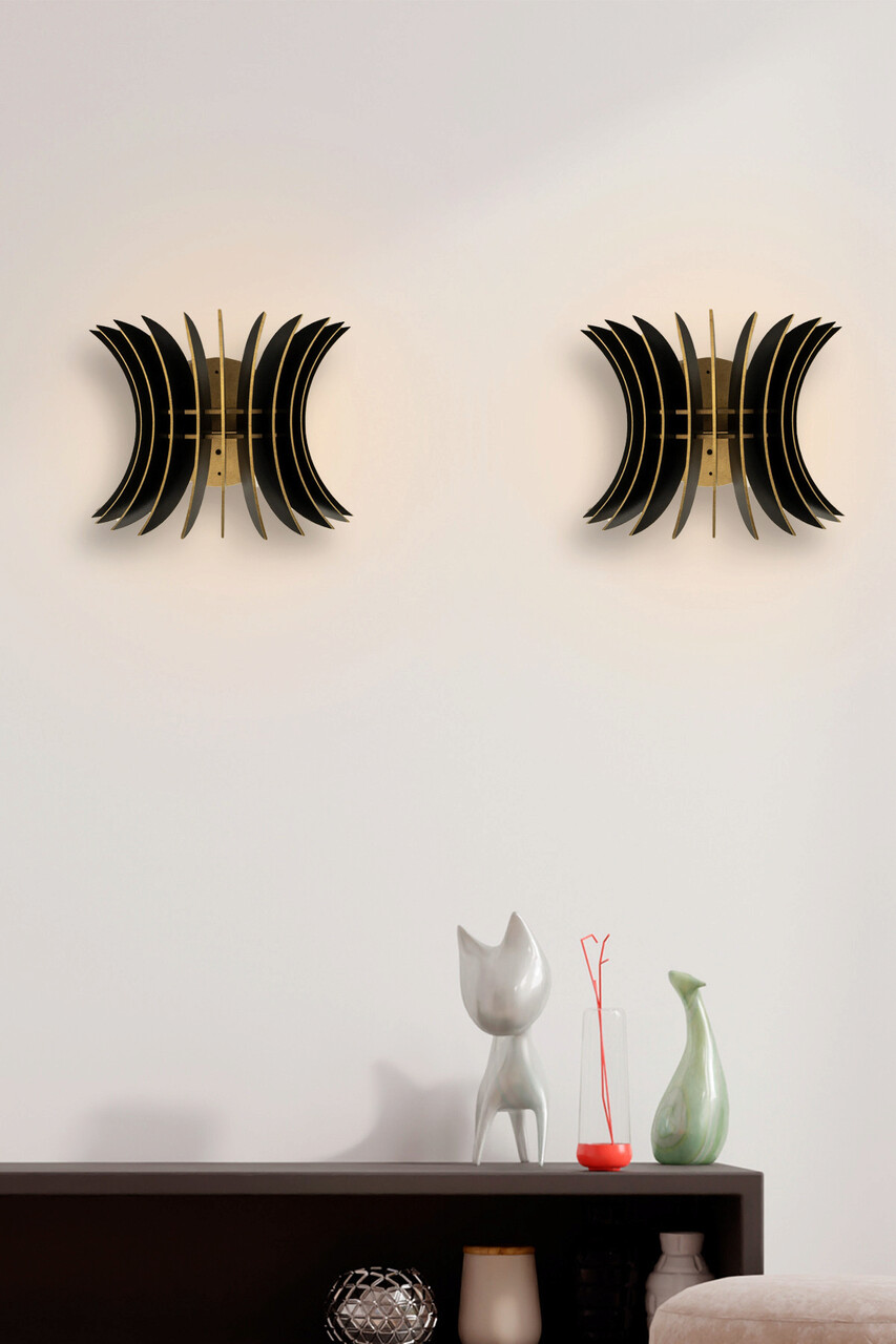 Aplica de perete, Opviq, 390FLH2106, Negru - imagine 3